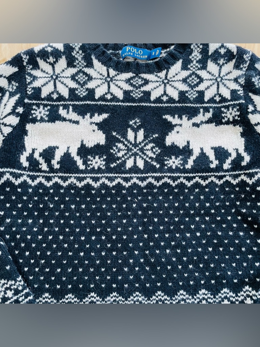 Polo Ralph Lauren Small Nordic Moose Wool Sweater Merino Alpaca Fair Isle - Picture 2 of 7